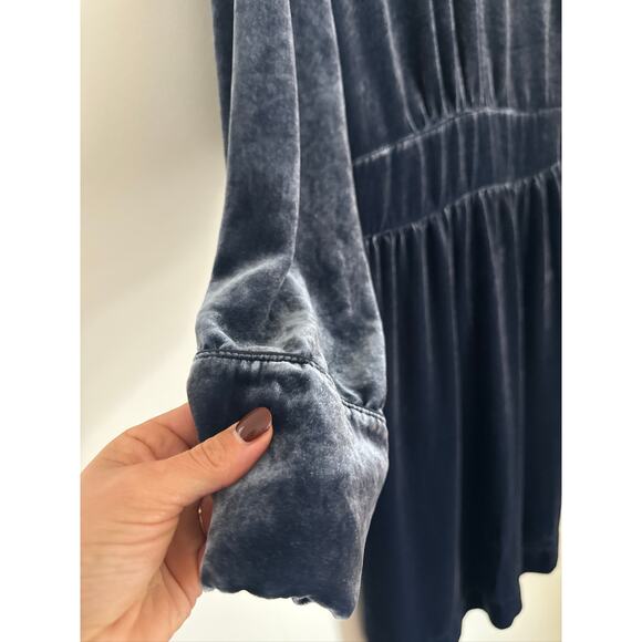 Soft Surroundings Silk Velvet Robe Navy Small, Vintage Style - Picture 7 of 7